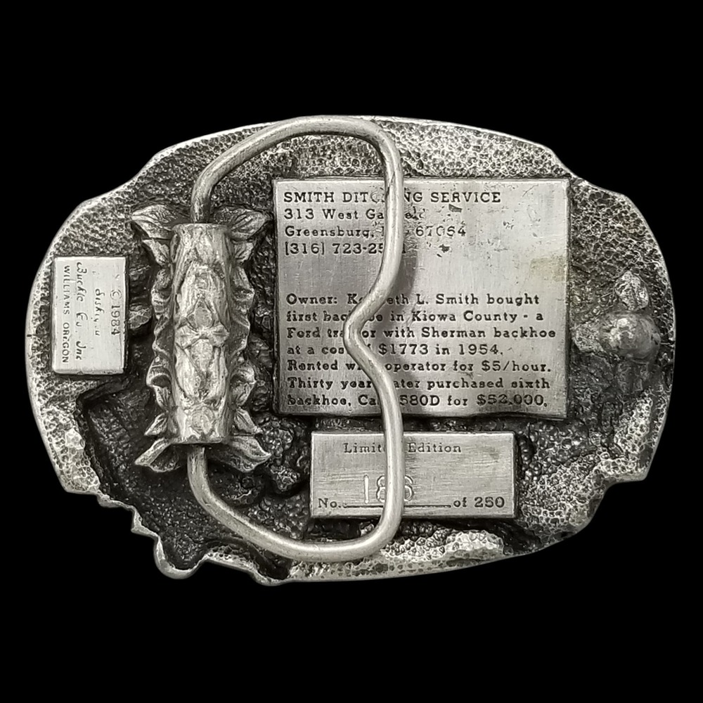 Smith Ditching Service Belt Buckle 1984 Siskiyou Greensburg Kansas - Picture 5 of 9
